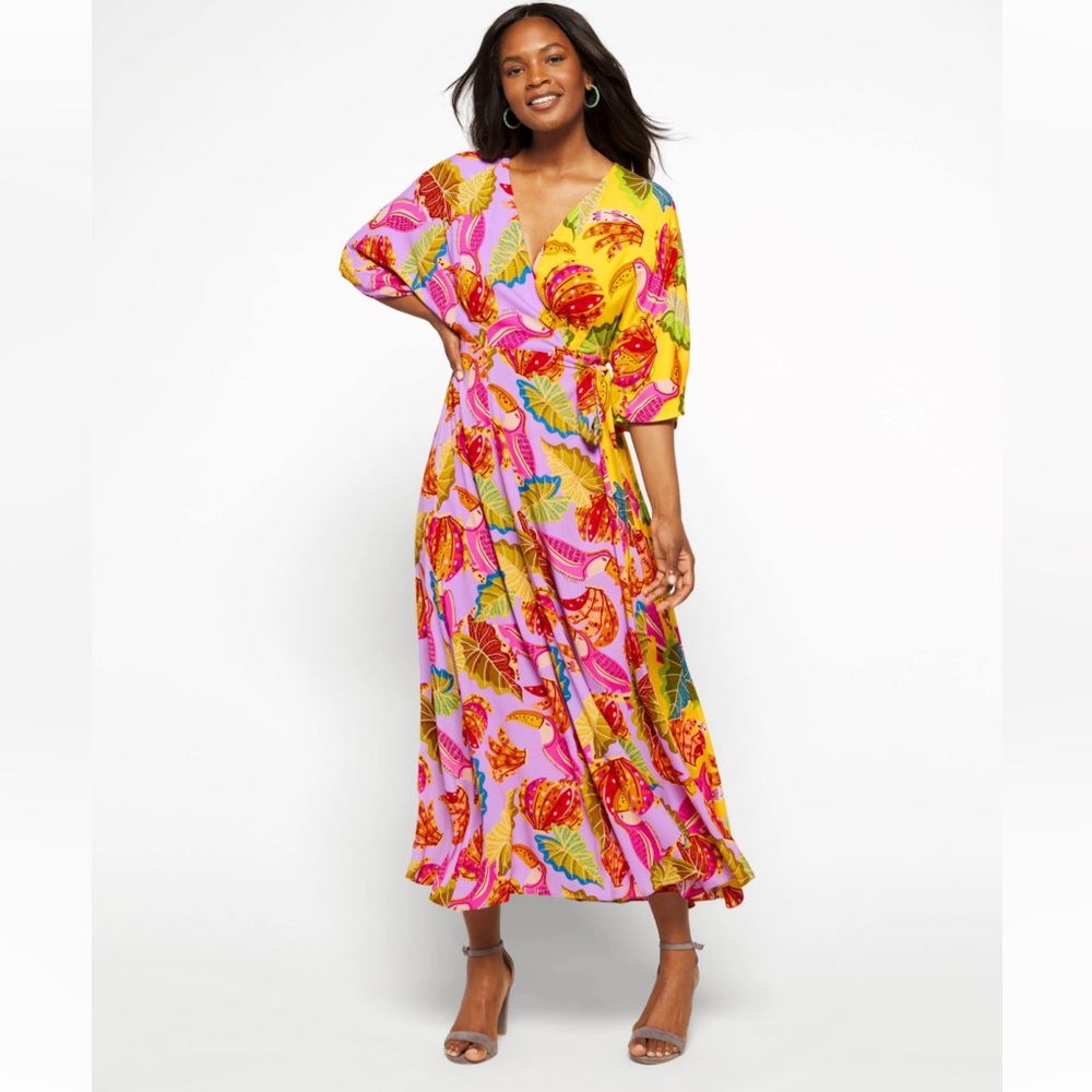 FARM RIO Mixed Beaks & Bananas Maxi Wrap Dress - Picture 6 of 16